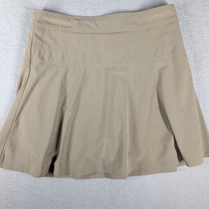 Athleta Everyday Skort Women's 8 Tan Lined Shorts Drawstring Zip pocket Tennis